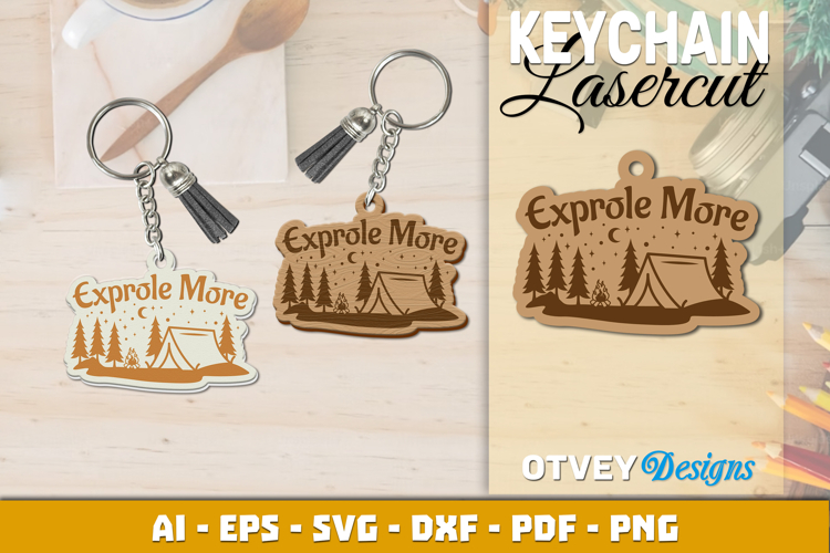 Camping Keychain Lasercut