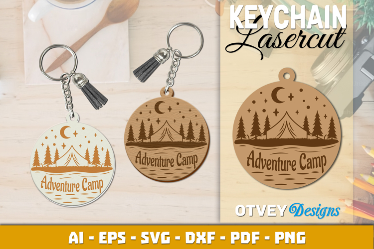 Camping Keychain Lasercut