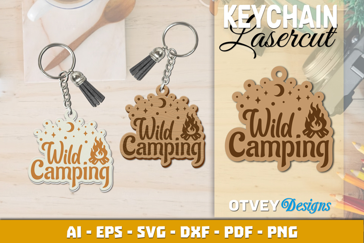 Camping Keychain Lasercut