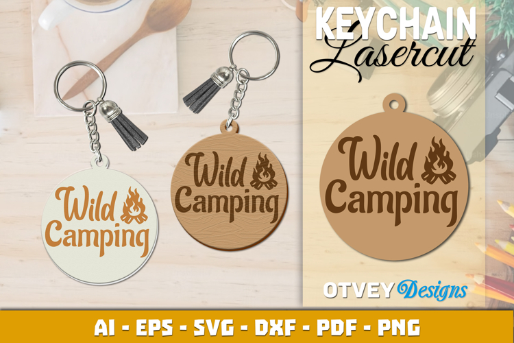 Camping Keychain Lasercut