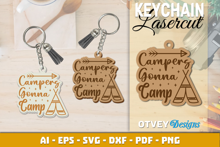 Camping Keychain Lasercut
