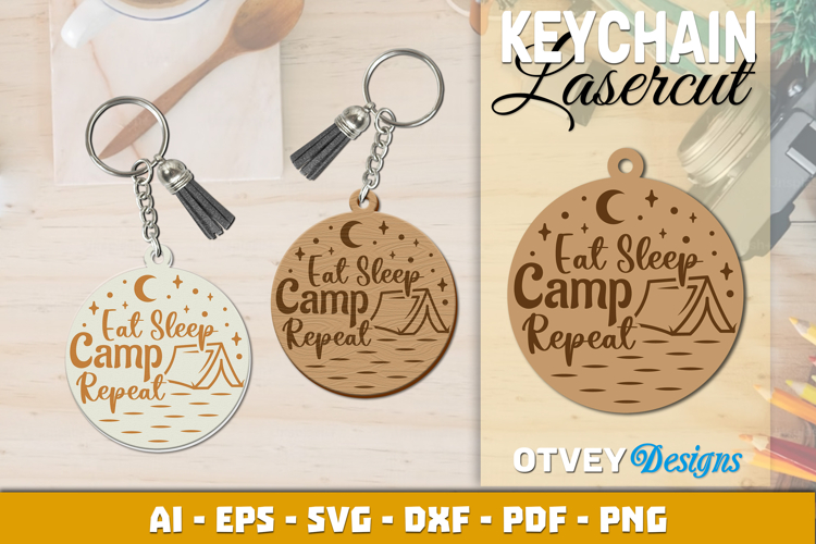 Camping Keychain Lasercut