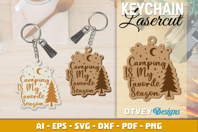 Camping Keychain Lasercut