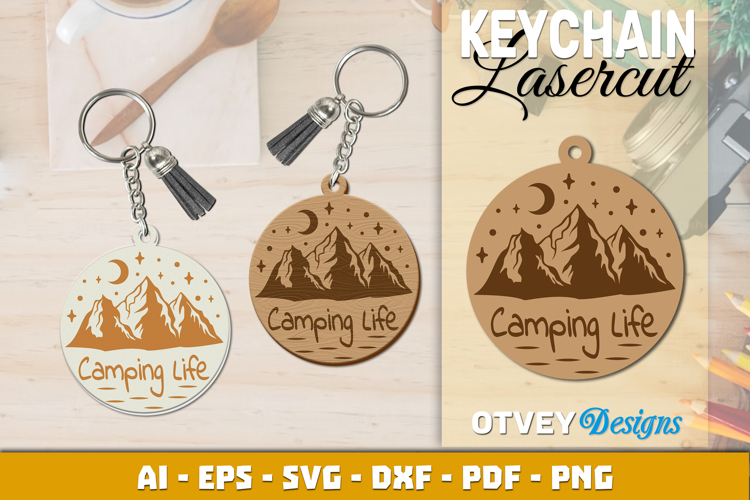 Camping Keychain Lasercut