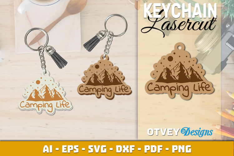 Camping Keychain Lasercut