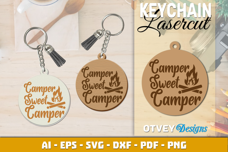 Camping Keychain Lasercut