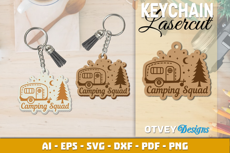 Camping Keychain Lasercut