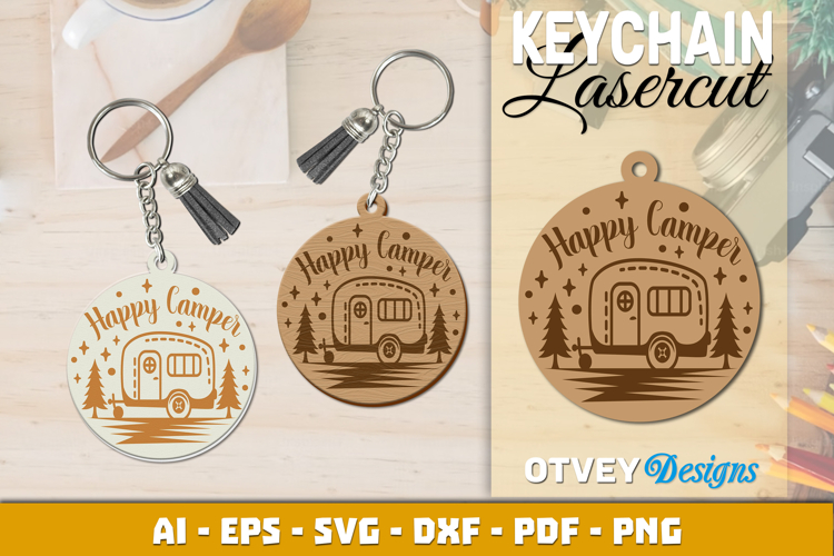 Camping Keychain Lasercut