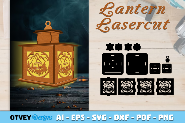 Camping Lantern SVG | 3D Lamps Laser Cut