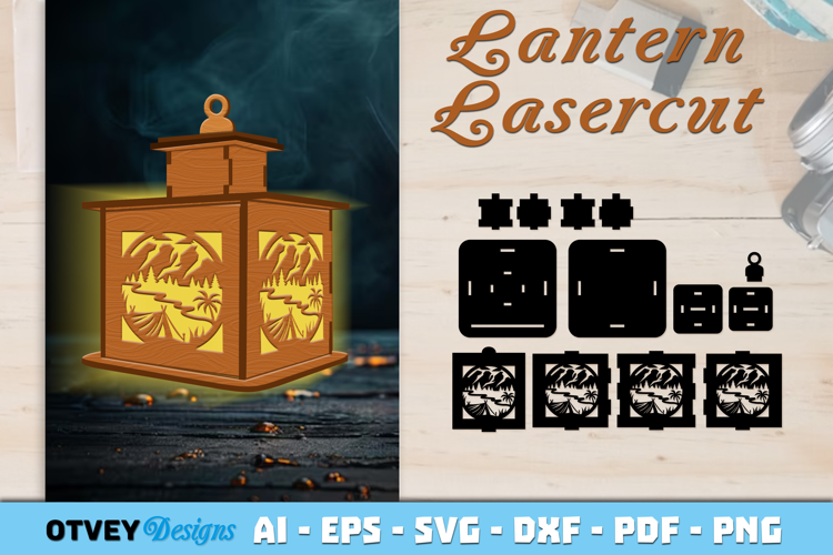 Camping Lantern SVG | 3D Lamps Laser Cut