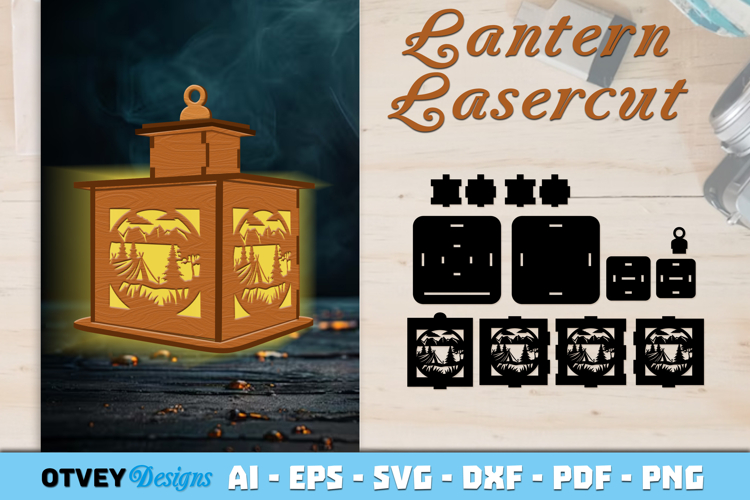 Camping Lantern SVG | 3D Lamps Laser Cut