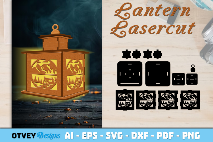 Camping Lantern SVG | 3D Lamps Laser Cut