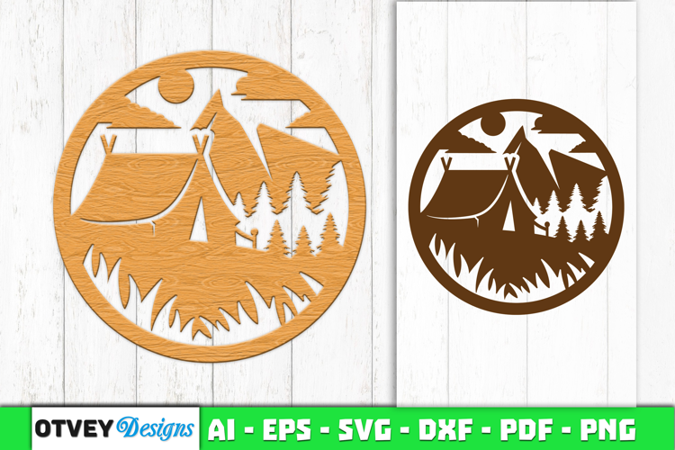 Camping mountains Wall Sign Laser Cut