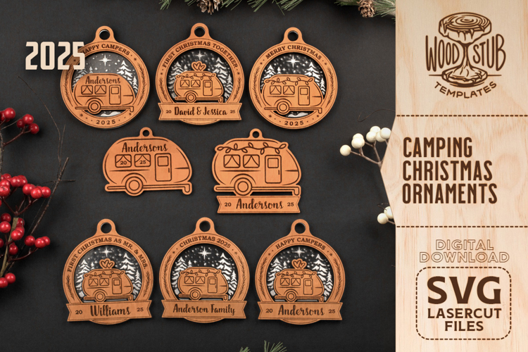 Camping Ornament SVG, Christmas Ornaments SVG example image 1