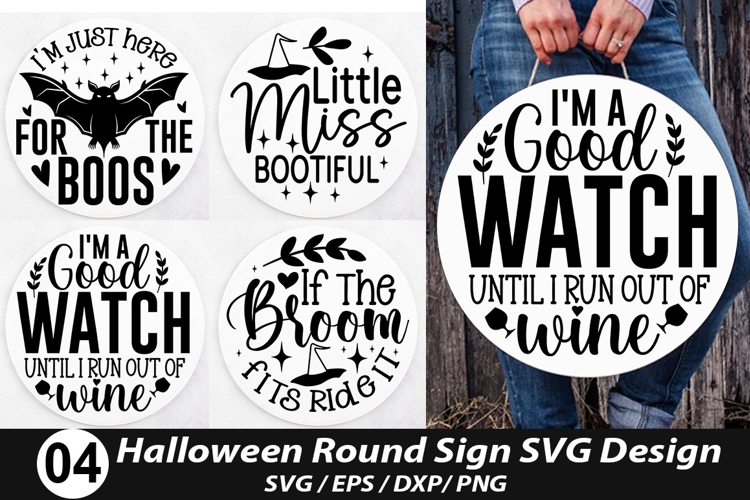 Halloween Round Sign SVG Design -Little Miss Bootiful