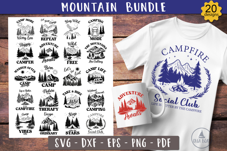 Camping sayings svg bundle Camping quotes designs