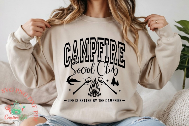 Campfire Social Club, Camping Shirt SVG, Camping SVG PNG
