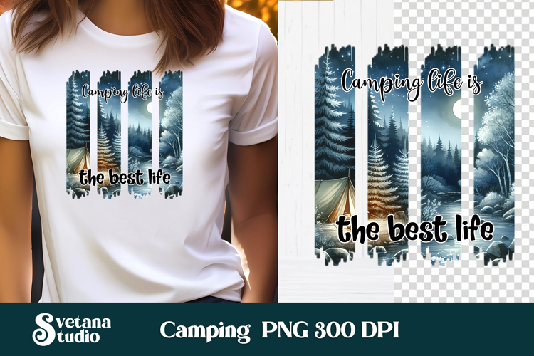 Camping brushstroke clipart PNG | Summer sublimation