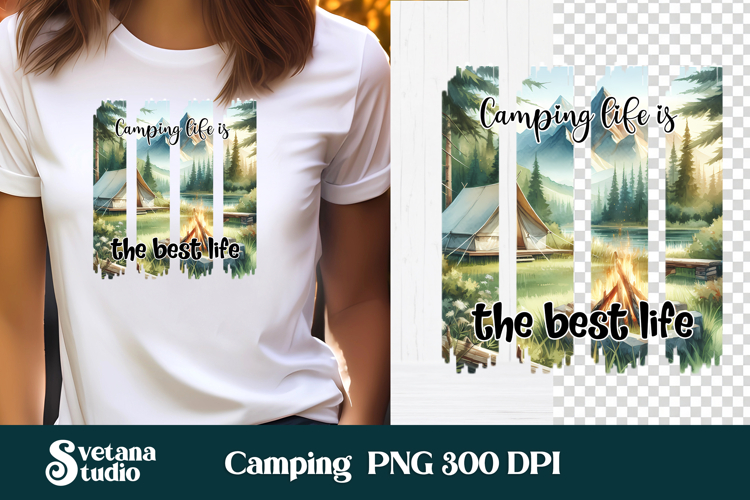 Camping brushstroke clipart PNG | Summer sublimation