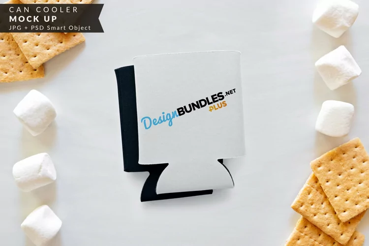 White Can Cover Sublimation Mock up