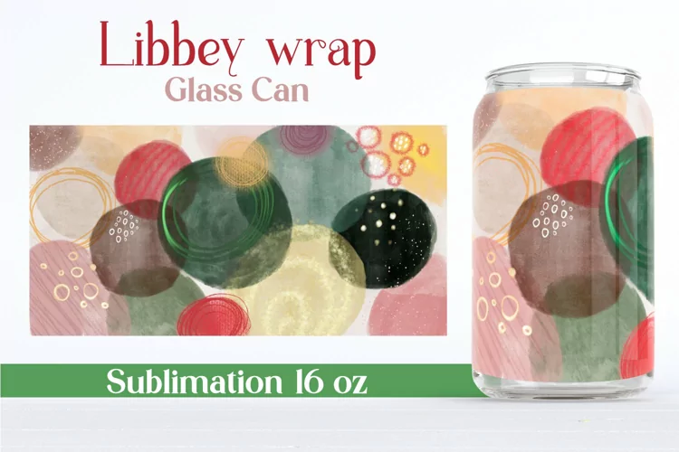 Glass Can Sublimation Watercolor, Libbey Wrap Glass Can