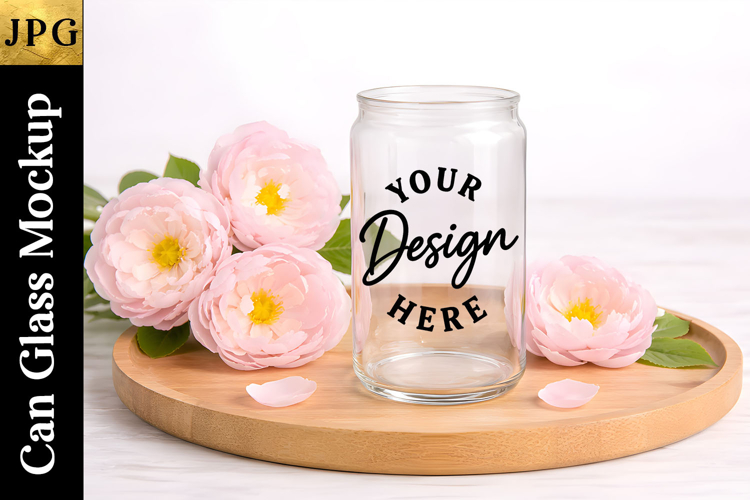 Can glass Mockup Design | Coffee Cup 16 Oz Design