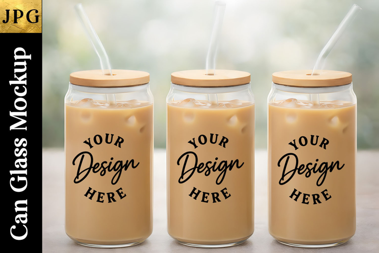 Can glass Mockup Design | Coffee Cup 16 Oz Design