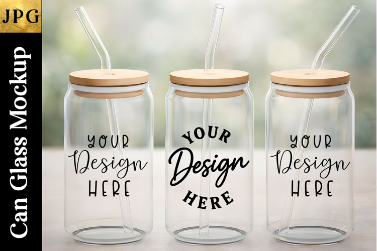 Can glass Mockup Design | Coffee Cup 16 Oz Design