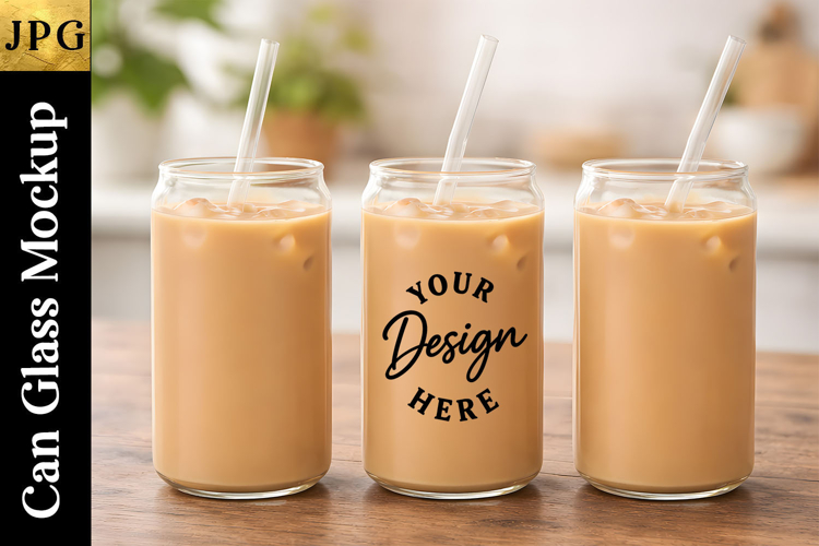 Can glass Mockup Design | Coffee Cup 16 Oz Design