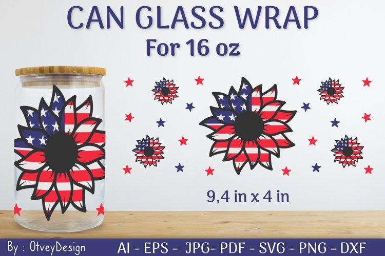 4th of July Libbey Glass Warp 16 oz SVG