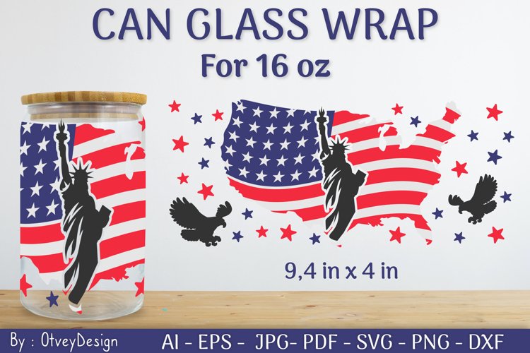 4th of July Libbey Glass Warp 16 oz SVG