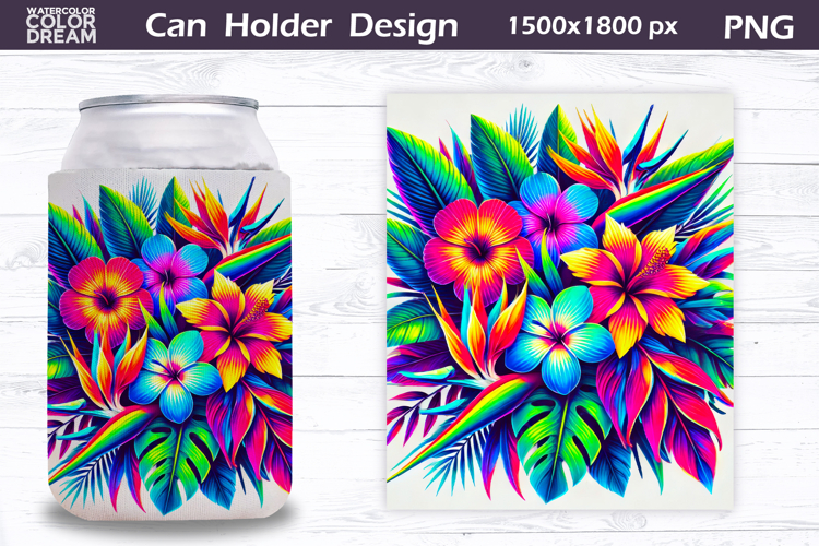Tropical Floral Can Cooler Wrap | Wildflowers Can Holder