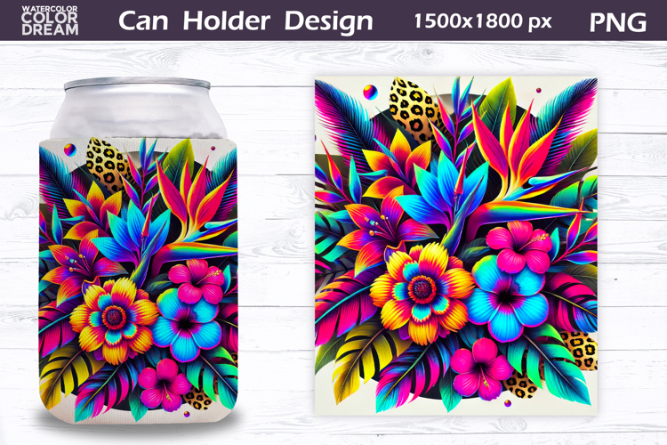 Tropical Floral Can Cooler Wrap | Wildflowers Can Holder