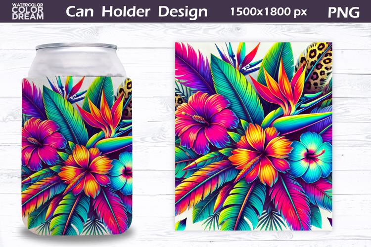 Tropical Floral Can Cooler Wrap | Wildflowers Can Holder