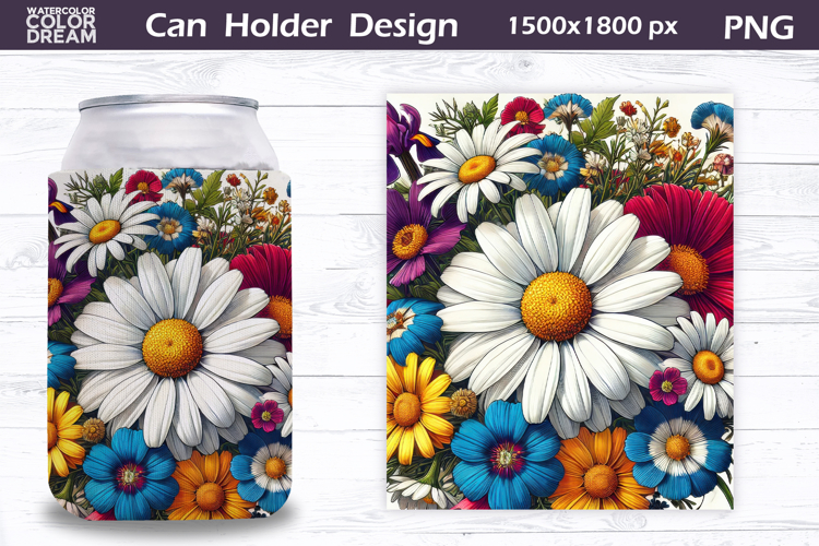 Daisy Can Cooler Wrap | Wildflowers Can Holder