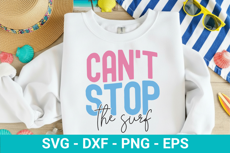 Cant Stop The Surf SVG - Retro Summer Design