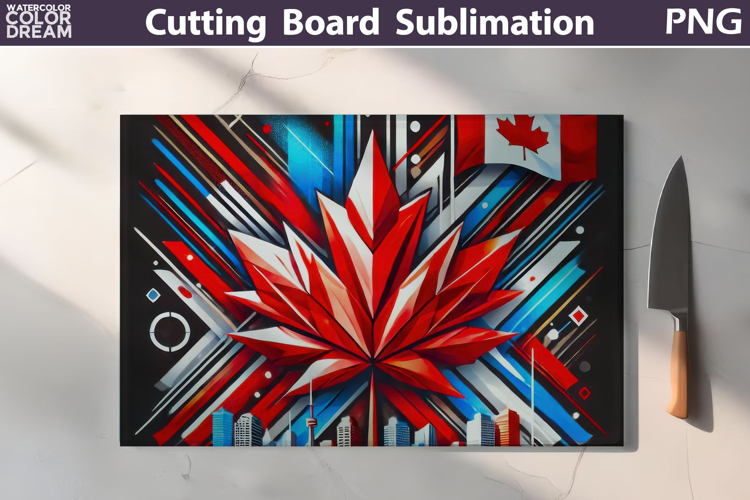 Canada Day Glass Cutting Board | Maple Leaf Cutting Board