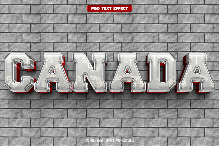 Canada 3D editable text effect