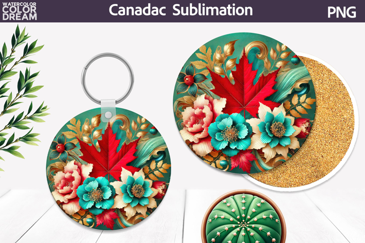 Canada Leaf Round Coaster | Canada Day Coaster