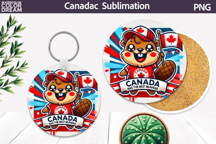Canada Round Coaster | Canada Day Coaster