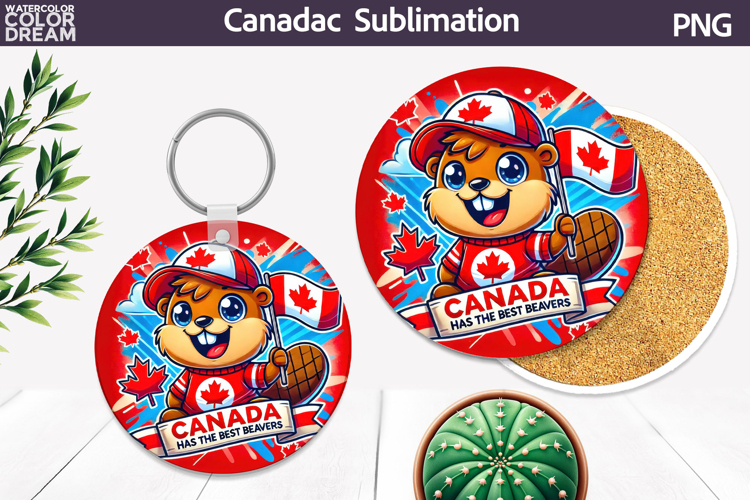 Canada Round Coaster | Canada Day Coaster