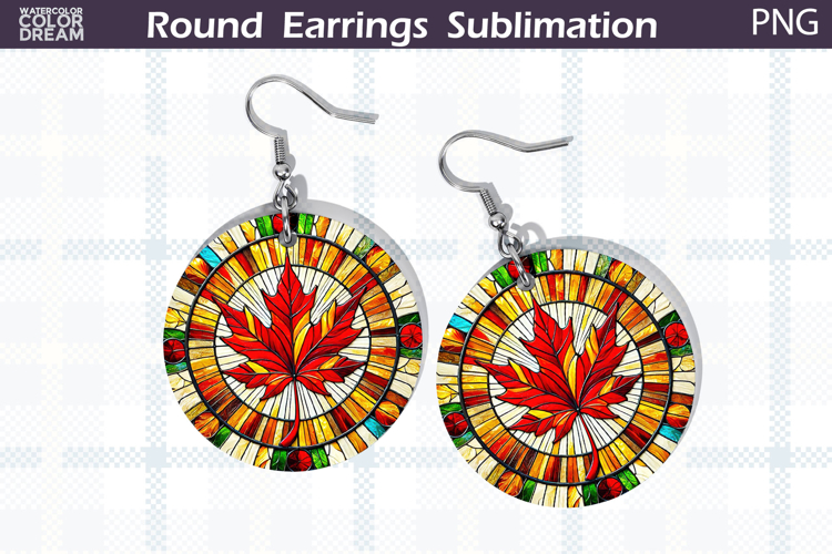 Canada Round Earrings | Canada Leaf Earrings