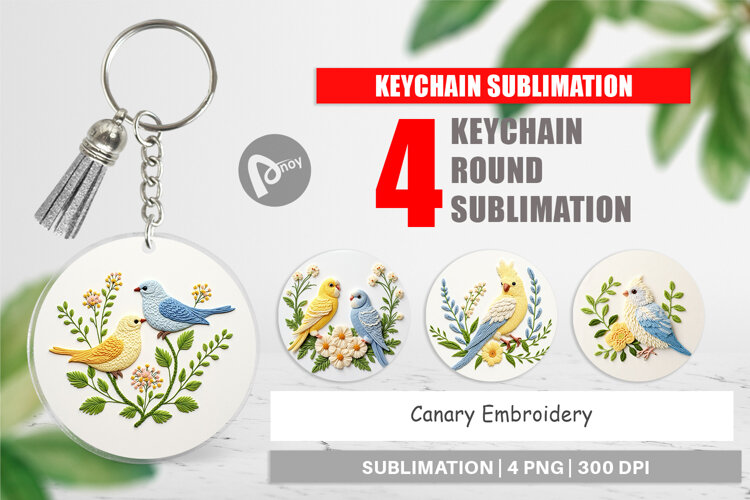 Keychain Canary Embroidery example image 1