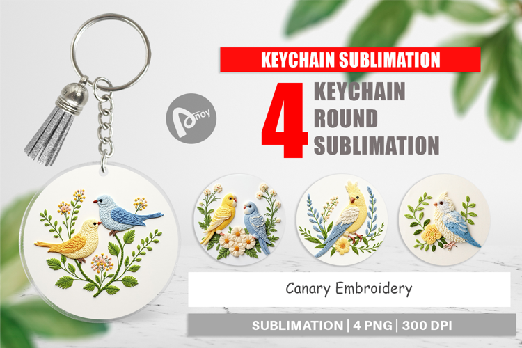 Keychain Canary Embroidery
