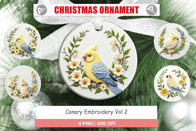 Ornament Canary Embroidery