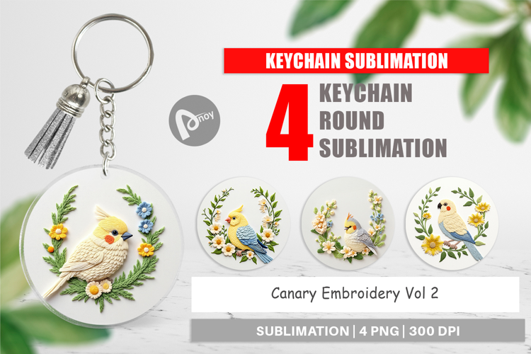 Keychain Canary Embroidery