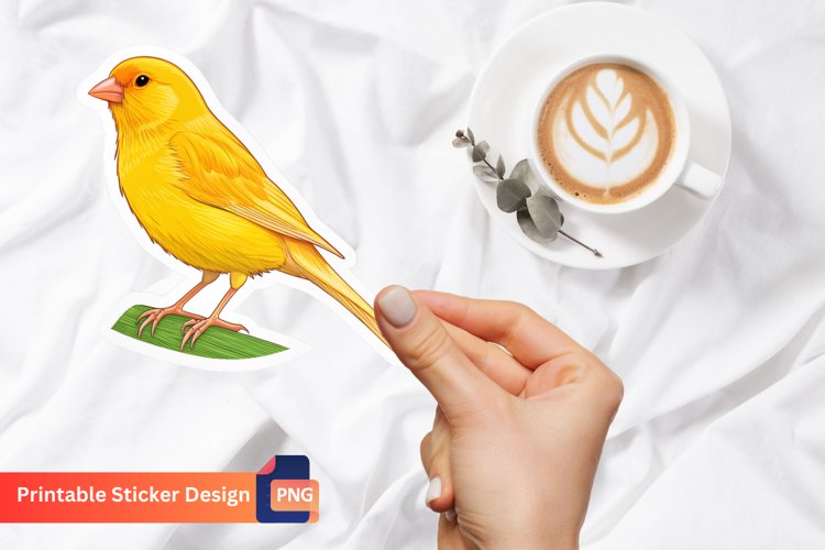 Canary Sticker, Canary Bird Decal, Nature Sticker example image 1