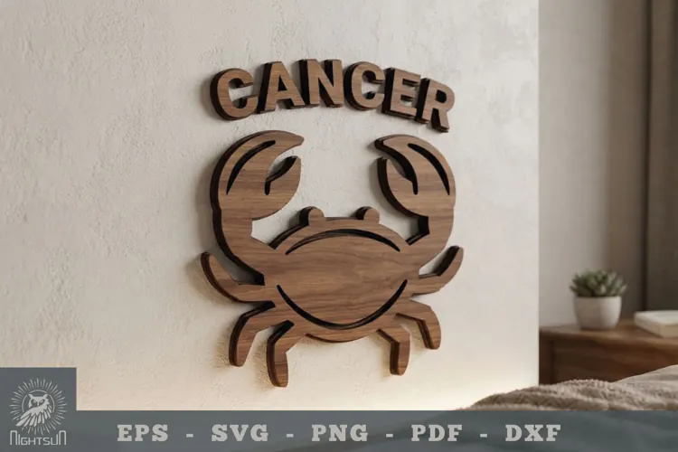 Cancer Zodiac Lasercut Wall Decor