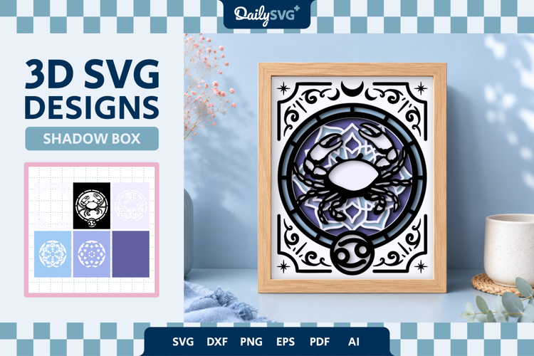 Cancer Zodiac Shadow Box