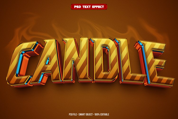 Candle 3D editable text effect
